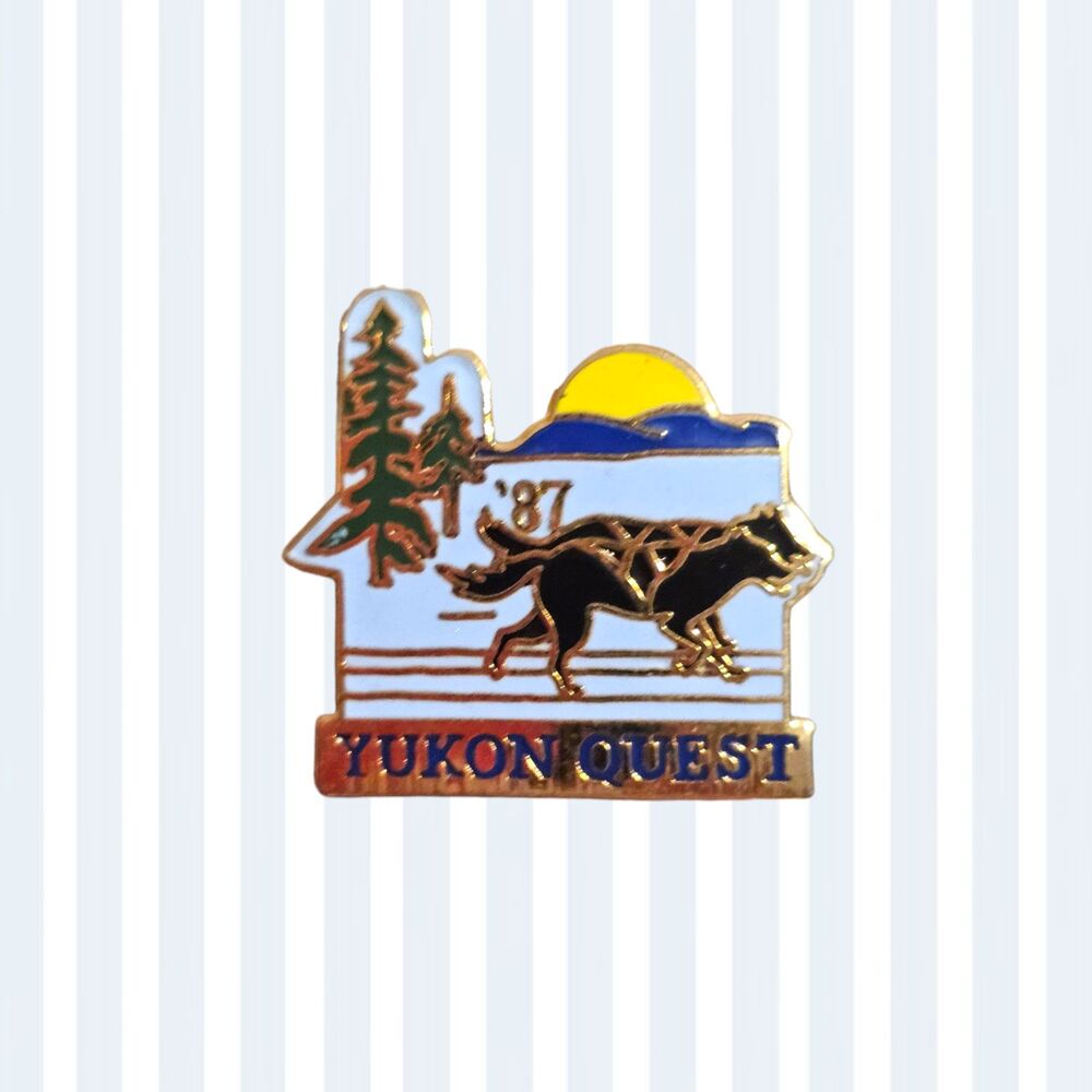 1987 Yukon Quest sled dog race pin